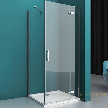 душевой уголок belbagno kraft kraft-a-12-90-c-cr-r 90х90 см профиль хром, стекло прозрачное 