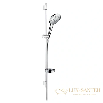 душевой гарнитур hansgrohe raindance select s 150 3iet 27803000 со штангой 90 см и мыльницей