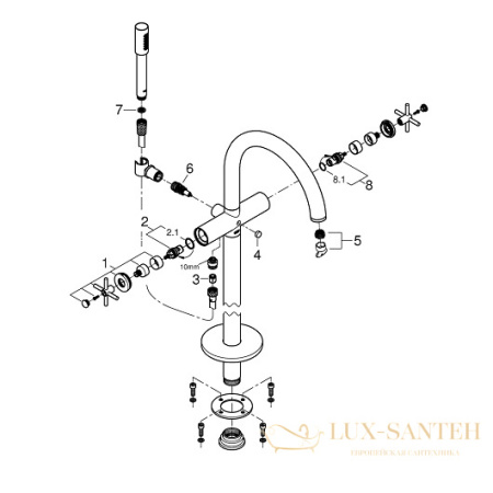 смеситель grohe atrio 25044dc3 для ванны, сталь