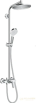 душевая стойка hansgrohe crometta s 240 1jet showerpipe ecosmart 27269000 с однорычажным смесителем