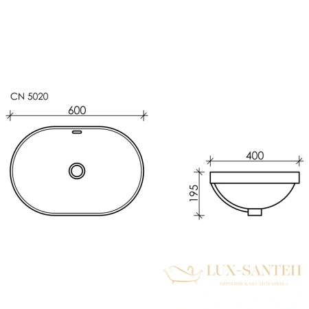 раковина ceramica nova element cn5020 60x40 см, белый