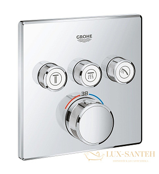 термостат встраиваемый для ванны и душа grohe grohtherm smartcontrol 29126000, на 3 потребителя, хром