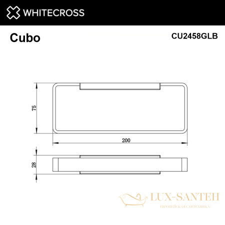 полотенцедержатель whitecross cubo cu2458glb, брашированное золото