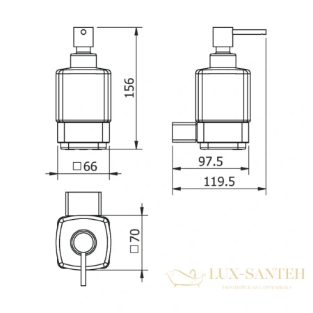 дозатор langberger vico 11321a-bp, черный матовый