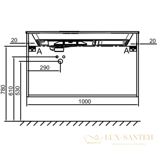 тумба jacob delafon odeon rive gauche eb2554-r5-n18 100 см, белый