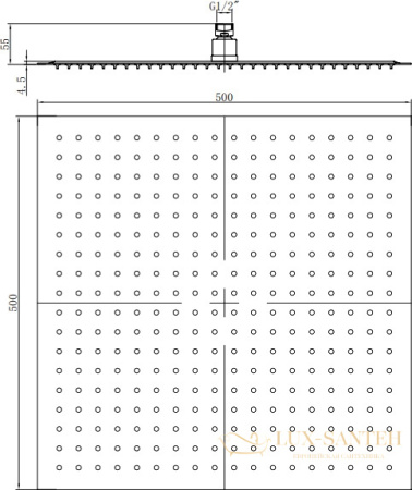 верхний душ rgw shower panels 21148250-04 sp-82-50 b, черный