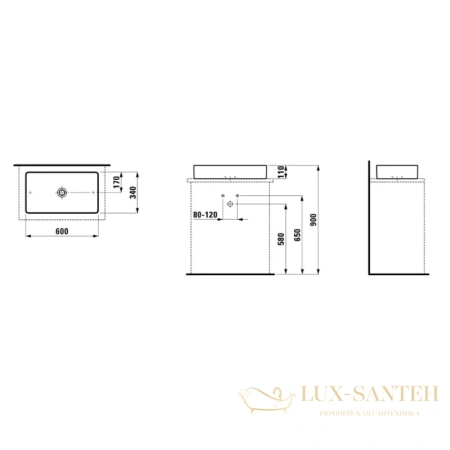 раковина laufen living city 60x34 см, белый