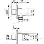 подключение для душевого шланга ideal standard idealrain bc807xg с держателем, черный матовый