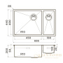 кухонная мойка omoikiri taki 69-2-u/if-in-r side 4993182, нержавеющая сталь