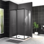 душевой уголок belbagno uno uno-195-ah-2-100/80-c-nero 100х80 см профиль черный матовый, стекло прозрачное 