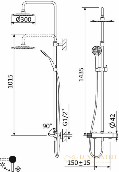 душевая система cezares leaf leaf-cda-30-01, хром