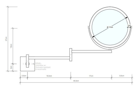 зеркало косметическое decor walther sp 28/2/v 0105882, золото шлифованное