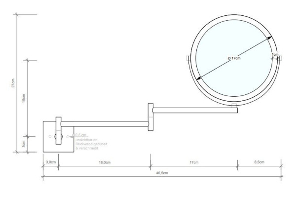 зеркало косметическое decor walther sp 28/2/v 0105834, никель шлифованный