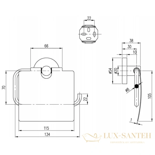 бумагодержатель villeroy & boch elements-tender tva15101300061, хром