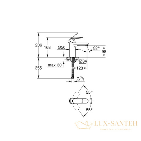 смеситель grohe eurosmart cosmopolitan 23327000 для раковины, хром