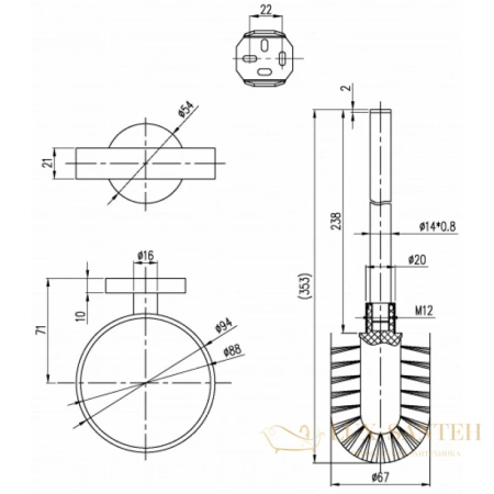 ерш villeroy & boch elements-tender tva15101600061, хром