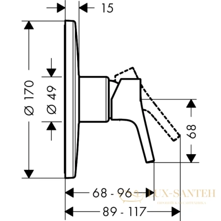 смеситель hansgrohe talis s highflow 72607000 для душа