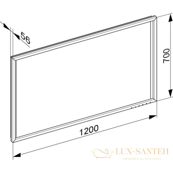 зеркало keuco edition 90 с подсветкой, 1200 х 700 х 56 мм, алюминий