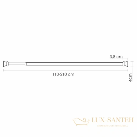 карниз wasserkraft elbe sc-721121 для ванны 110-210 см, черный