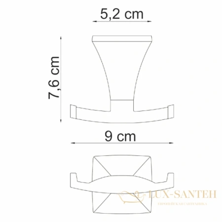 крючок двойной wasserkraft wern k-2523d, хром