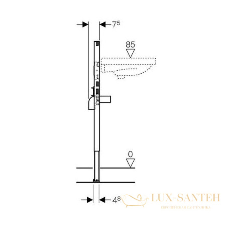 инсталляция для подвесного умывальника geberit duofix 111.490.00.1 высота 98/82 см