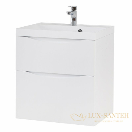 тумба под раковину belbagno marino marino-h60-600-2c-so-bl-p 60 см подвесная, bianco lucido