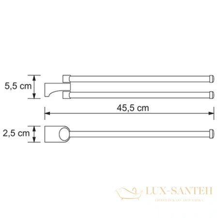 полотенцедержатель wasserkraft kammel k-8331 45,5 см, хром