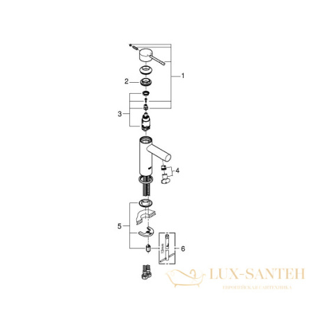 смеситель grohe essence 34294001 для раковины, хром