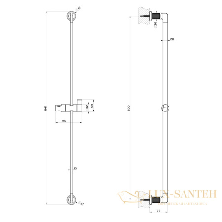 душевая штанга gessi inciso 58144.246, золото