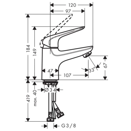 смеситель для раковины hansgrohe novus 71022000