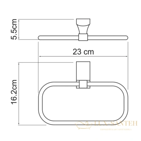 полотенцедержатель-кольцо wasserkraft leine k-5060, хром