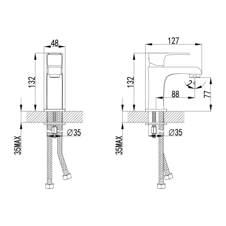 смеситель для раковины lemark plus factor lm1606c