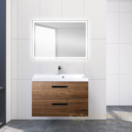 тумба под раковину belbagno aurora aurora-800-2c-so-rt 80 см подвесная, rovere tabacco