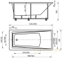 акриловая ванна aquatek либра 150x70 (без гидромассажа, без фронтального экрана)