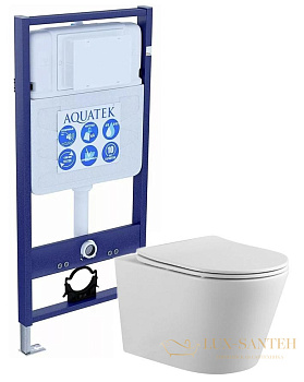 комплект set aquatek вега унитаз aquatek вега aq1905-00+тонкое сиденье soft-close+инсталляция aquatek 50 ins-0000012