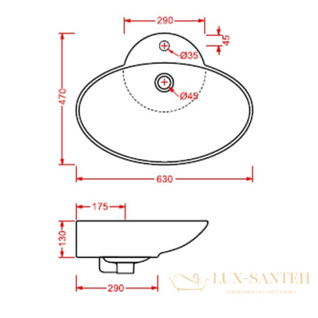 раковина накладная artceram washbasins fuori 3 tfl004 01 00 630х470 мм, белый