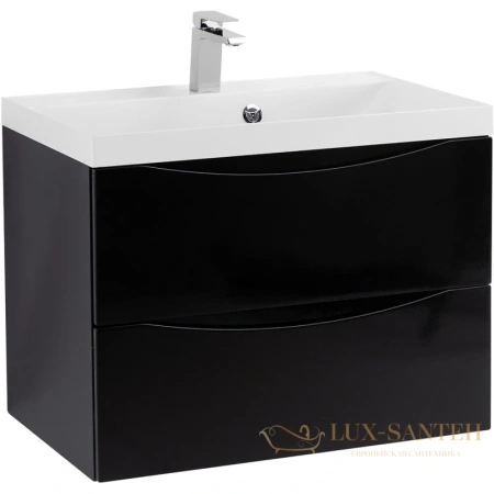 тумба belbagno marino marino-700-2c-so-nl-p 69,6 см, nero lucido