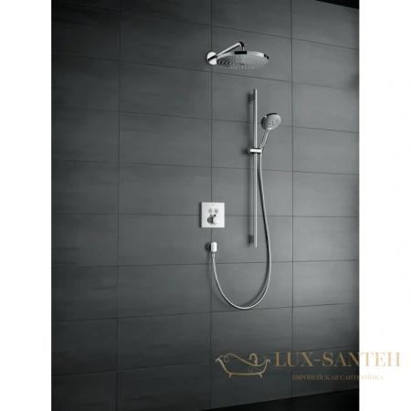 термостат с двумя запорными вентилями hansgrohe showerselect 15763000, хром