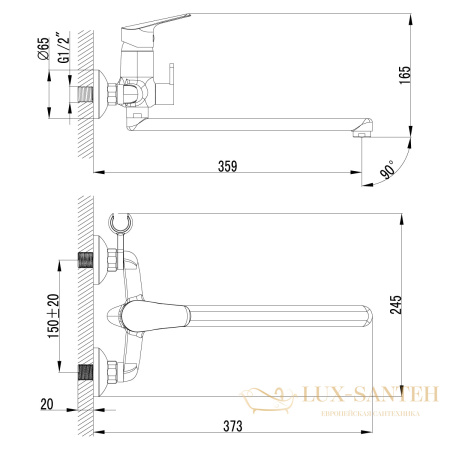 смеситель lemark partner lm6551c универсальный, хром