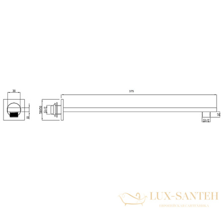 кронштейн rgw shower panels 21140422-01 для верхнего душа sp-122, хром