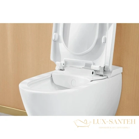 подвесной безободковый унитаз villeroy & boch viclean v0e100r1 с функцией биде с сиденьем микролифт, альпийский белый