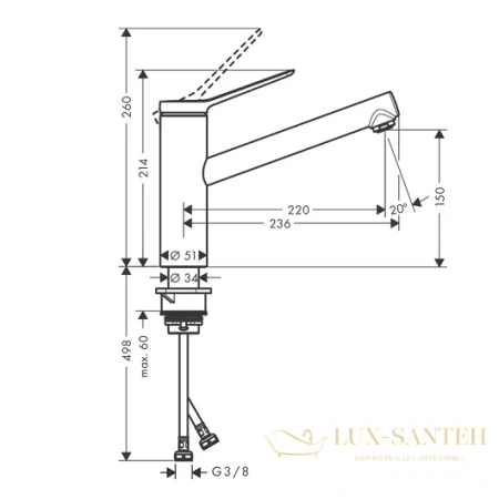 смеситель для кухни hansgrohe zesis m33 150 74802670 матовый черный