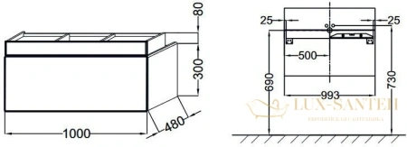 тумба под раковину jacob delafon terrace eb1187-n23