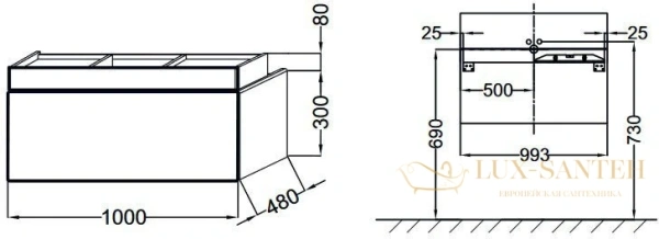 тумба под раковину jacob delafon terrace 100x48 eb1187-274