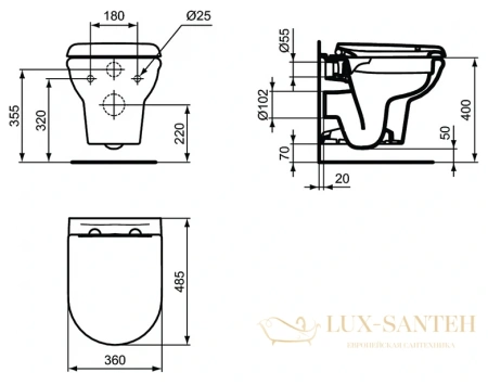 комплект унитаз с инсталляцией и крышкой ideal standard exacto rimless prosys eco frame m x022601