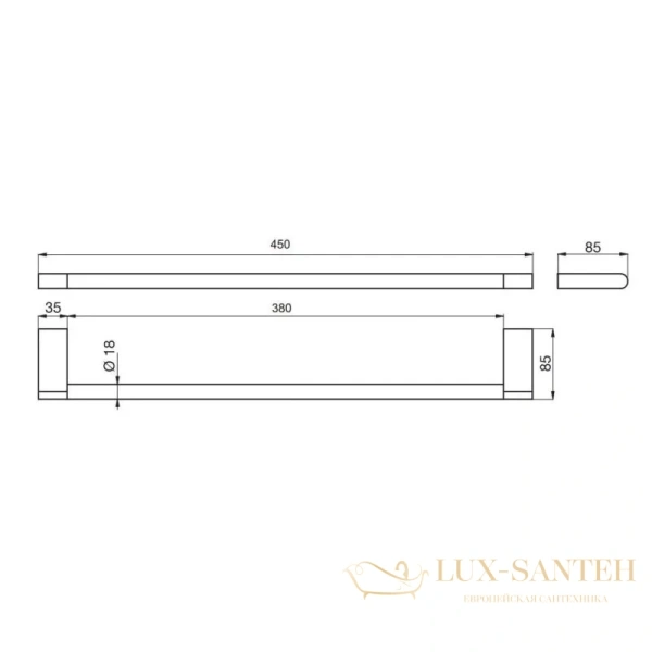 полотенцедержатель ideal standard connect n1386aa 45 см, хром