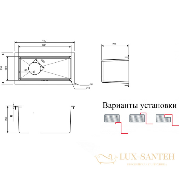 кухонная мойка zorg pvd bronze szr-2344 bronze 23 см, бронза