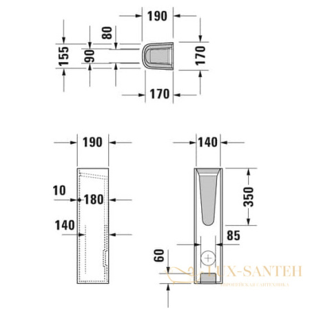 пьедестал duravit d-code 08632700002 для раковины, белый