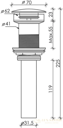 донный клапан ceramica nova cn2000mw, белый матовый