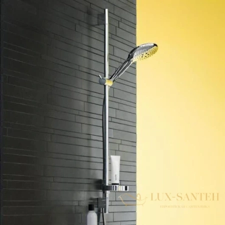 душевой гарнитур hansgrohe raindance select s 150 3iet 27803000 со штангой 90 см и мыльницей